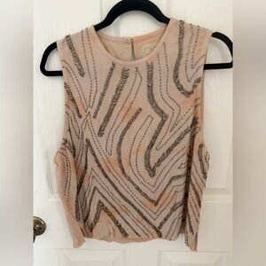 Chaser Embellished Blush Beaded Sleeveless Camisole